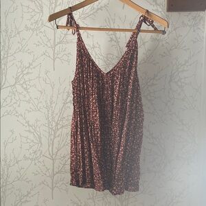 Old Navy Wine Floral Tie-Shoulder Cami